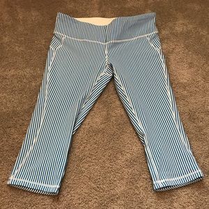 EUC New Balance for J. Crew Stripe Capri Tights L